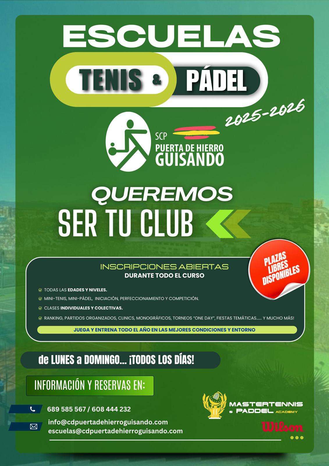 Escuelas de tenis y pádel